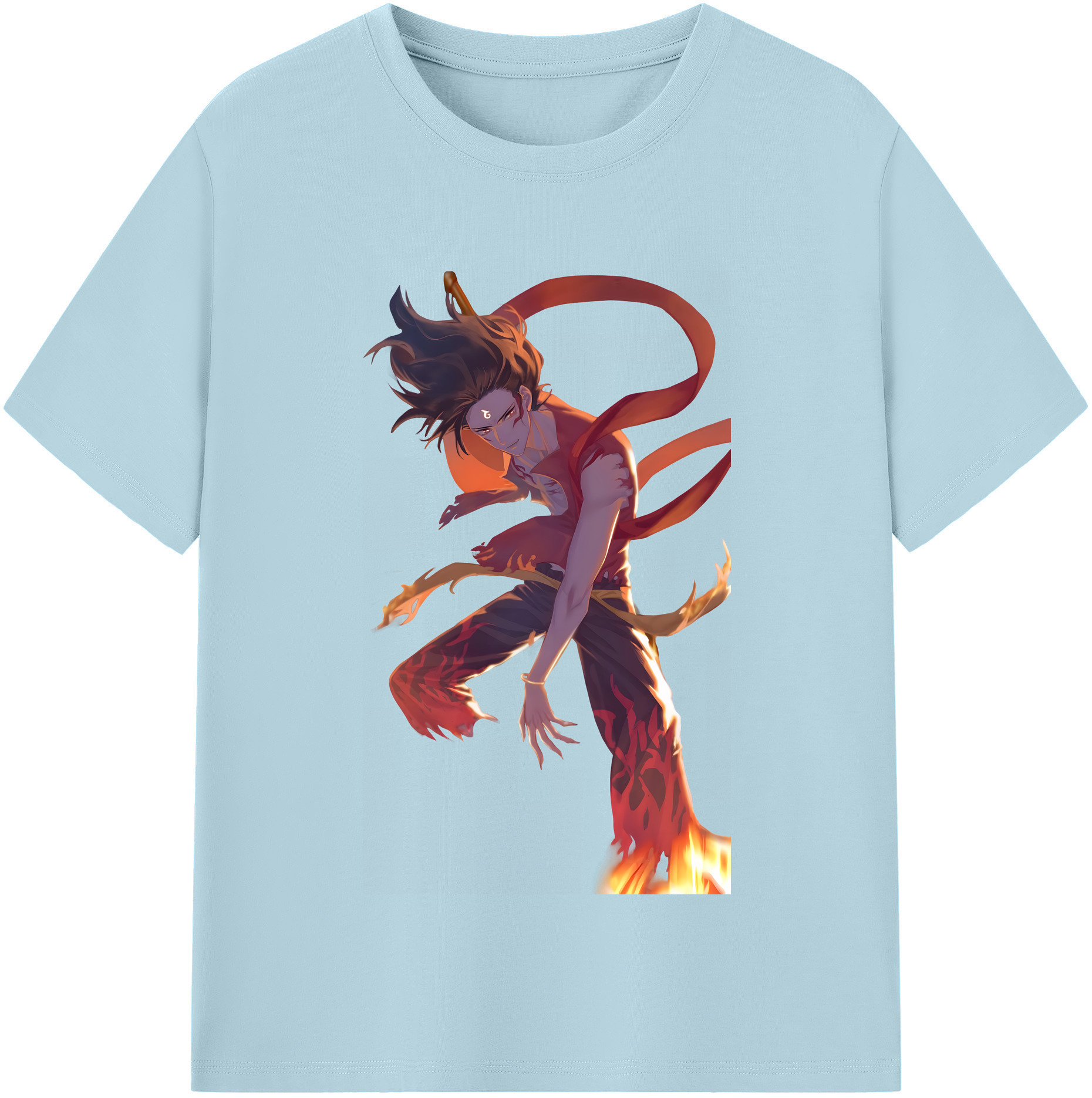 （画像用） Ne Zha 2 ナタ 魔童の大暴れ 綿100％半袖Tシャツ（フロントプリント）